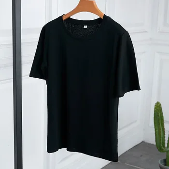 

2019 new fashion cotton short-sleeved T-shirt warm bottoming shirt women