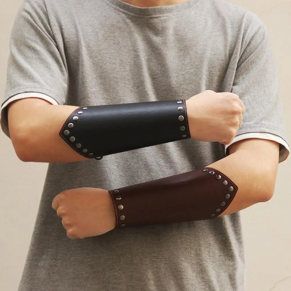 Faux Leather Archery Arm Guard Medieval Knight Bracer Solid Shooting Warmers Party accessories Recurve 2020 |