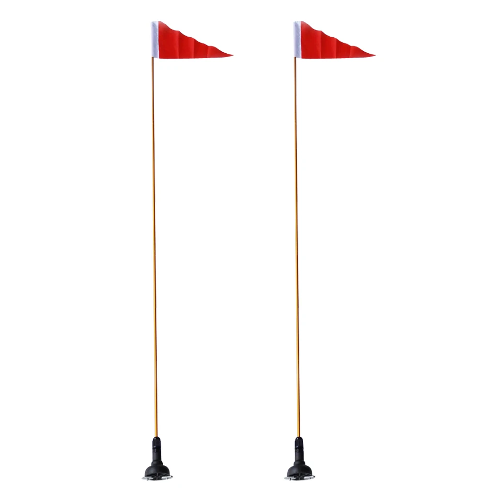 2Pcs 1.2m/4ft Universal Safety Flag Pole Base Kit with Mount Base, Suit for Marine Boat Canoe Kayak DIY Accessories