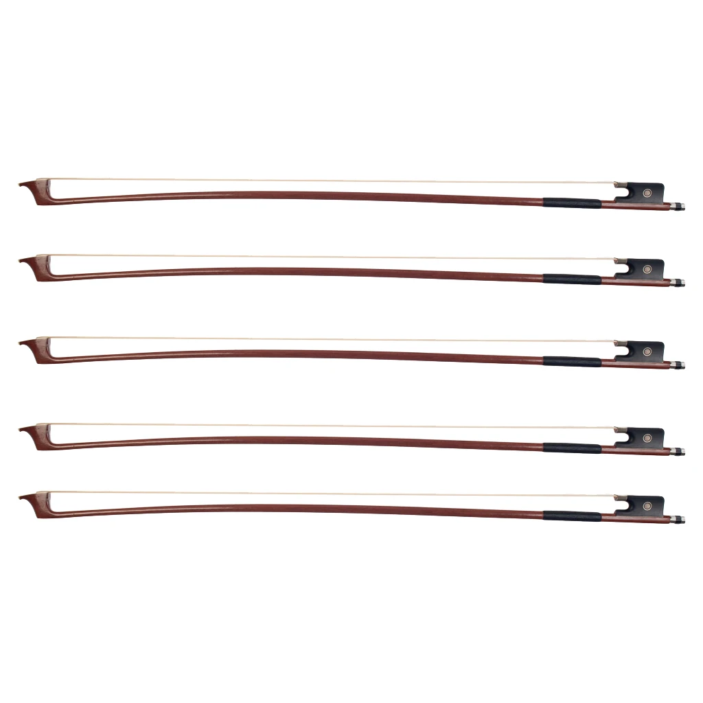 

5 X Violin Bow Musical Instrument Accessories Made Of Brazilwood For 1/8 Violin, Length: 53.5cm