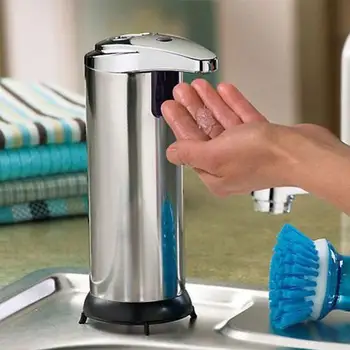 

For Bathroom Kitchen 250ml Infrared Automatic Sensor Soap Dispenser Stainless Steel Touchless IR Sensor Liquid Dispenser