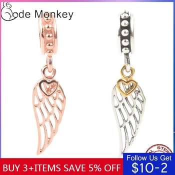 

CodeMonkey Authentic 925 Sterling Silver Guardian Wings Of Love Charms Beads Fit Original Bracelet & Bangle DIY Jewelry CMS137