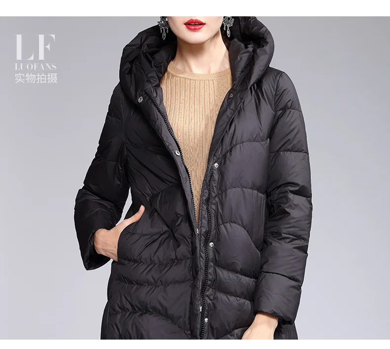 new design white down jacket drawcord loose short front and long back large size women jackets winter fashion warm coats