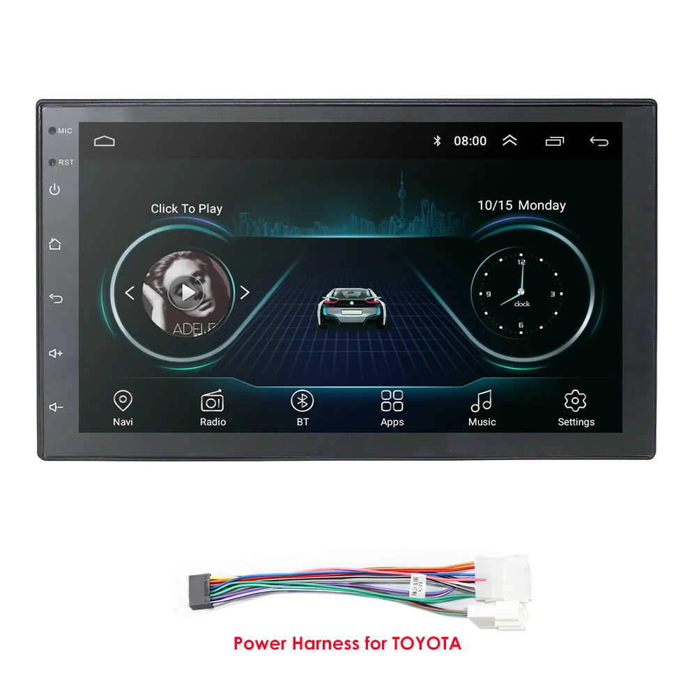 Toyota Cable Android 9,0 автомобильный мультимедийный плеер 2 din 7 ''сенсорный fm-радио с Bluetooth gps wifi 1024*600 разрешение экрана - Цвет: Toyota Cable