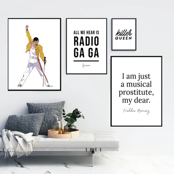 

Posters and Prints Queen Freddie Mercury Music Quote Poster Decorative Canvas Painting Wall Art Pictures for Living Room Decor