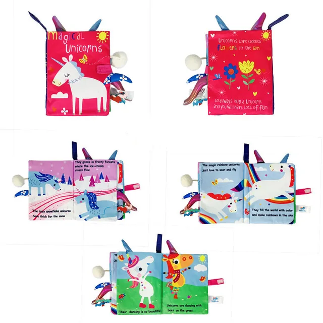 0-36M Baby Early Learning Toy Tail Cloth Book Parent-child Interactive Sound Paper Puzzle Cloth Book Rattle 6