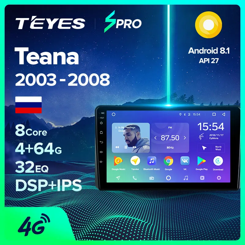 TEYES SPRO For Nissan Teana J31 2003 - 2008 Car Radio Multimedia Video Player Navigation GPS Android 8.1 No 2din 2 din dvd