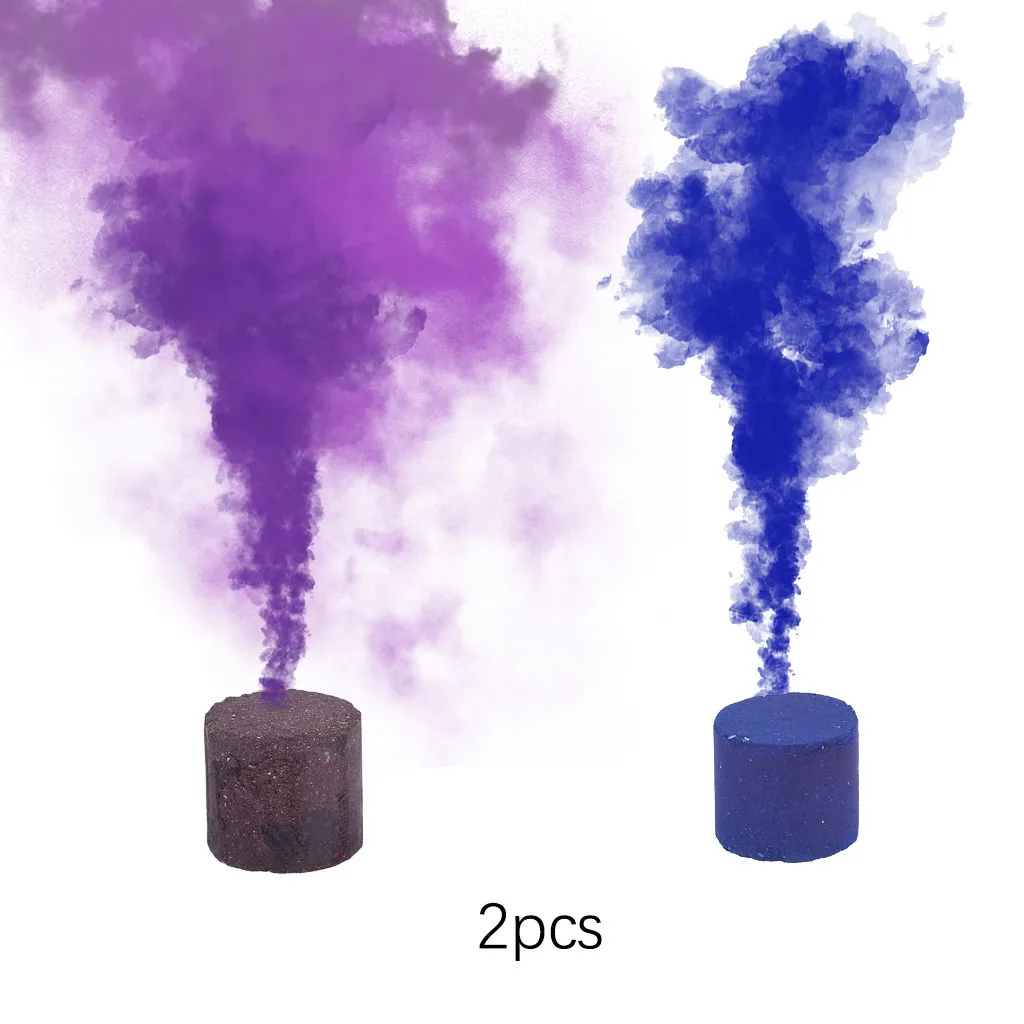 Дымовой торт 2 шт. реквизит для фотосъемки дым 1 шт. красочный дымовой эффект шоу круглая бомба сценическая фотография помощь Игрушка Подарки W801 - Цвет: Blue Purple