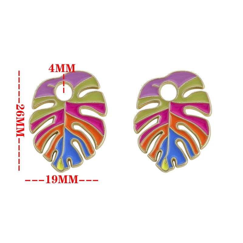 10pcs Enamel Tree Leaf Charms Banana Leaf Pendant for Jewelry Findings DIY Mini Colorful Charms Necklaces Making Accessories