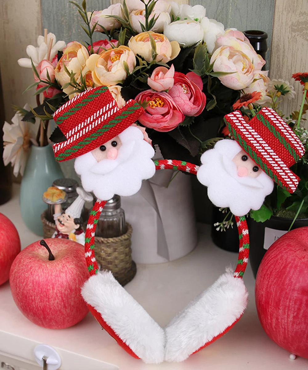 Рождественские милые наушники с ушками; зимние теплые толстые плюшевые теплые наушники для девочек и женщин