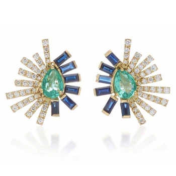 

GODKI Fireworks Trendy Luxury Stackable Stud Earrings For Women Wedding Cubic Zircon CZ Dubai Bridal Earring Bohemia Hot 2019