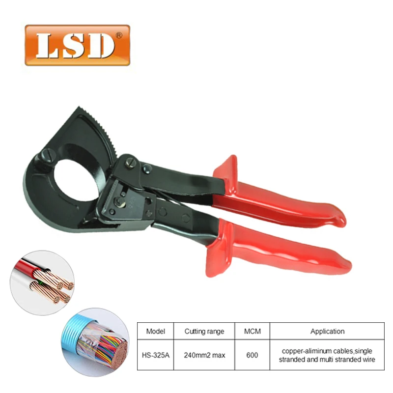 hand tool for cutting cable wire HS 325A ratchet cable cutter for cut