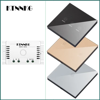 

433Mhz 110V 220V home lighting control combination kit, default is on/off wireless remote control switch, with 86 touch wall RF