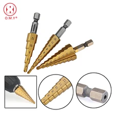 3pcs 4241 HSS Metric 1/4 Hex Shank Titanium Coated Step Drill Bit Cutting Tool Smoother Drill Bit Set 3pcs 4241 HSS Metric 1/4 Hex Shank Titanium Coated Step Drill Bit Cutting Tool Smoother Drill Bit Set