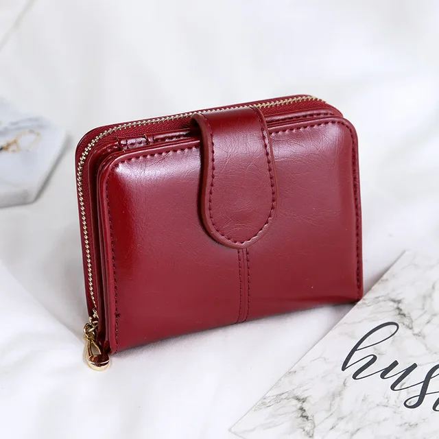 Women Oil Wax Leather Women's Wallet Female Purses Big Capacity Hasp Zipper Purse Ladies Long Wristlet Clutch Coin Card Holders 2