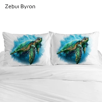 

3D Pillow Case Custom,2 PCS Pillowcase 50x70/50x75/50x80,Decorative Pillow Cover Cartoon kids Bedding Animal Turtle,drop ship