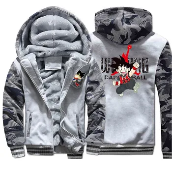 

Dragon Ball print men hooded sweatshirt fleece camouflage hoodie hip hop trend hoodie street clothing clothes warm youth jackets