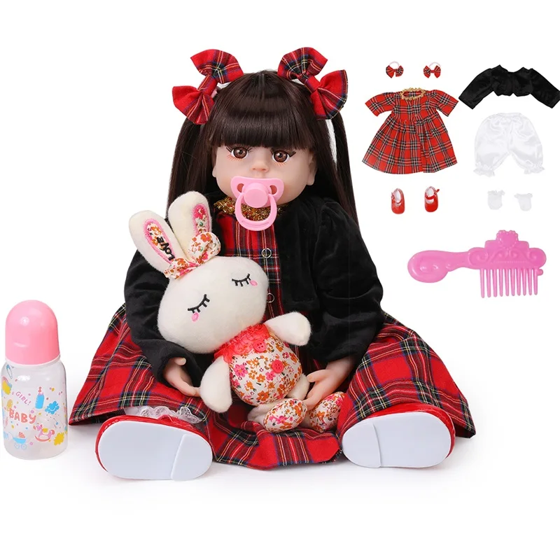 Новинка; игрушки 48 см; куклы для новорожденных; мягкая силиконовая Реалистичная кукла принцессы для девочек; Этническая кукла для детей; подарок на день рождения и Рождество; Playmate