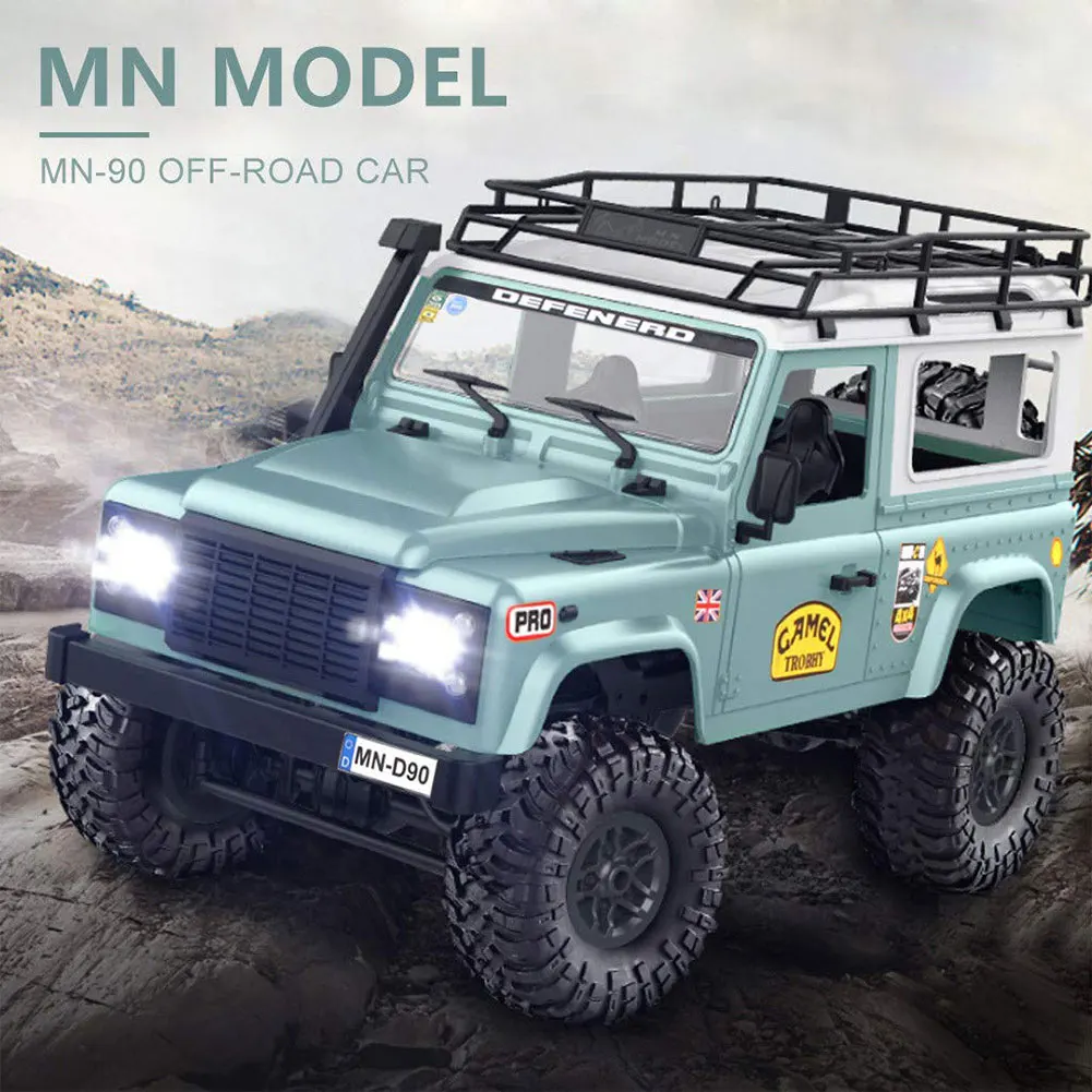 

Pokich RC Car 1:12 Off-Road High Speed 2.4G 4WD Rc Car W/ Front LED Light 2 Body Shell Roof Rack Crawler Monster Toy