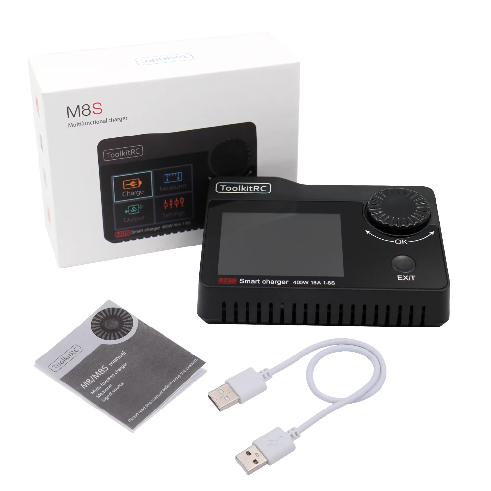 ToolkitRc M8s 400 Вт 18A цветной экран Компактное зарядное устройство постоянного тока и