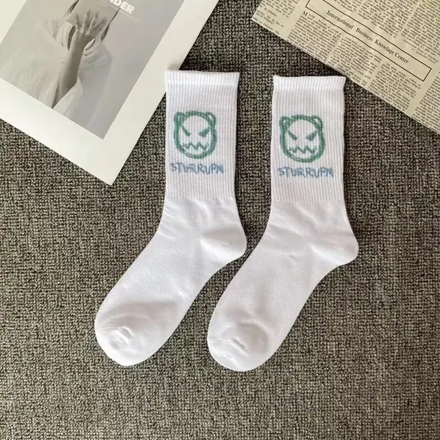 Street fashion creative Travis Scott socks interesting design pattern hip hop men socks happy novelty crew men socks 23