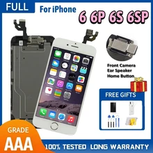 Conjunto completo de montagem lcd para iphone 6 6s 6p 6sp display lcd toque digitador da tela substituição 6s mais ecran casa botão câmera
