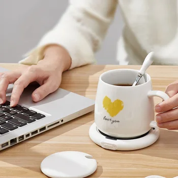 

Cup Heater Smart Thermostatic Hot Tea Makers Smart Coaster Cup Electric Heater Coffee Mug Warmer Heating Mat Pad Best Gift