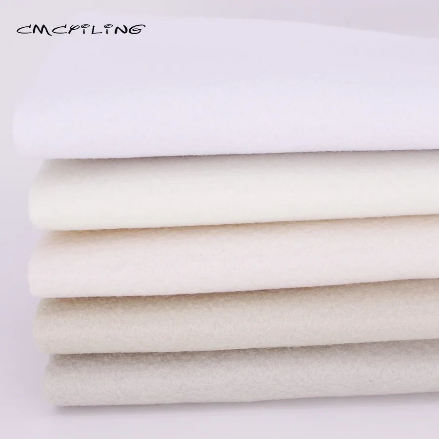 White Series Patchwork Soft Felt Fabric Needlework DIY Sewing Dolls Crafts/Non-Woven/Polyester Cloth 25cmx28cm 5Pcs/Lot