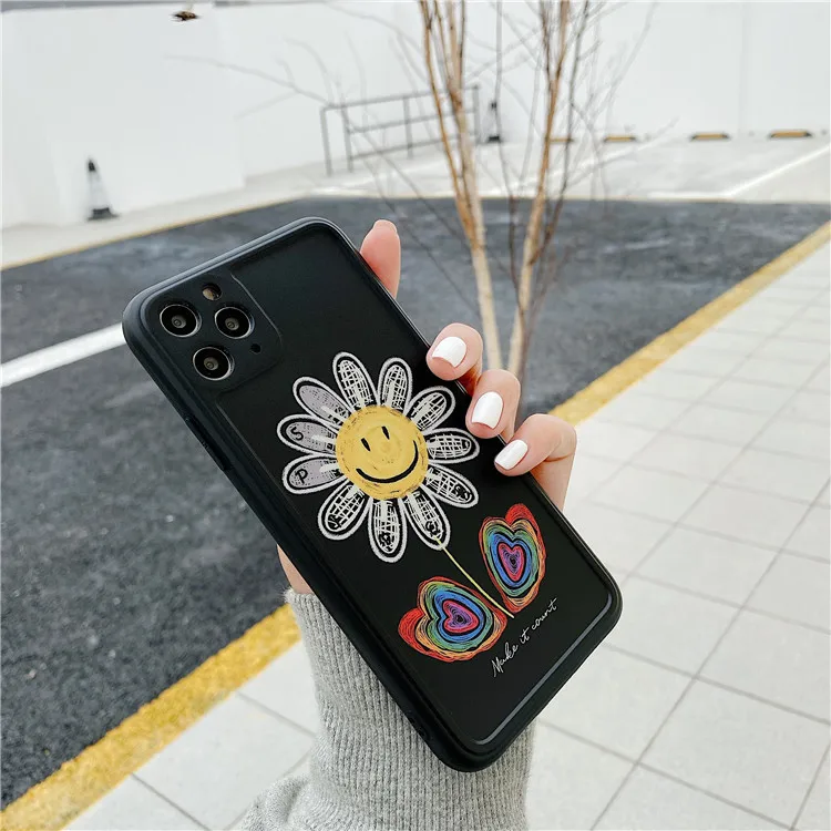INS граффити Цветочный чехол для iPhone 7 Plus Чехлы x модный iphone 11 se 2020 Чехол кошелек apple