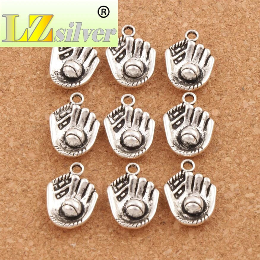 Baseball Glove Spacer Charm Beads 100pcs Zinc Alloy Pendants Alloy   Jewelry DIY L284 20.7x14.2mm