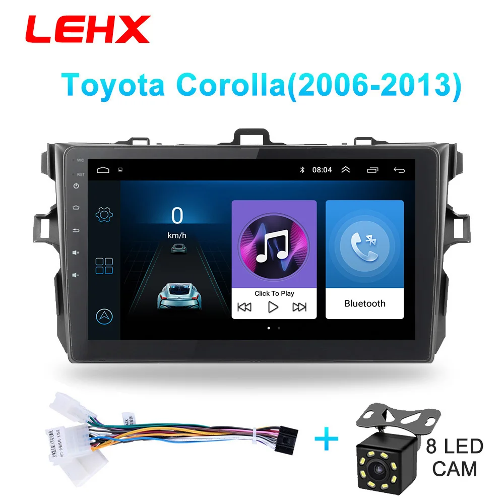 LEHX автомобильный Android 8,1 Радио мультимедийный плеер навигация gps для Toyota Corolla E140/150 2006 2007-2013 навигация wifi - Цвет: LE901A-small-cam