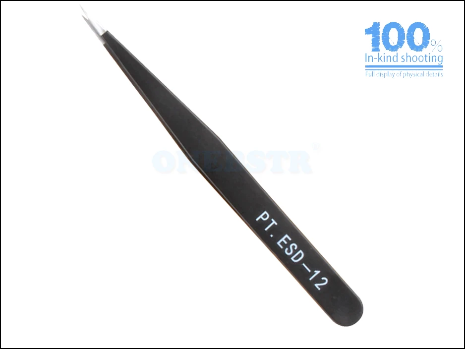Anti-static small tweezers stainless steel straight elbow cleaning residual supplies tools DIY 3d Printer parts 13
