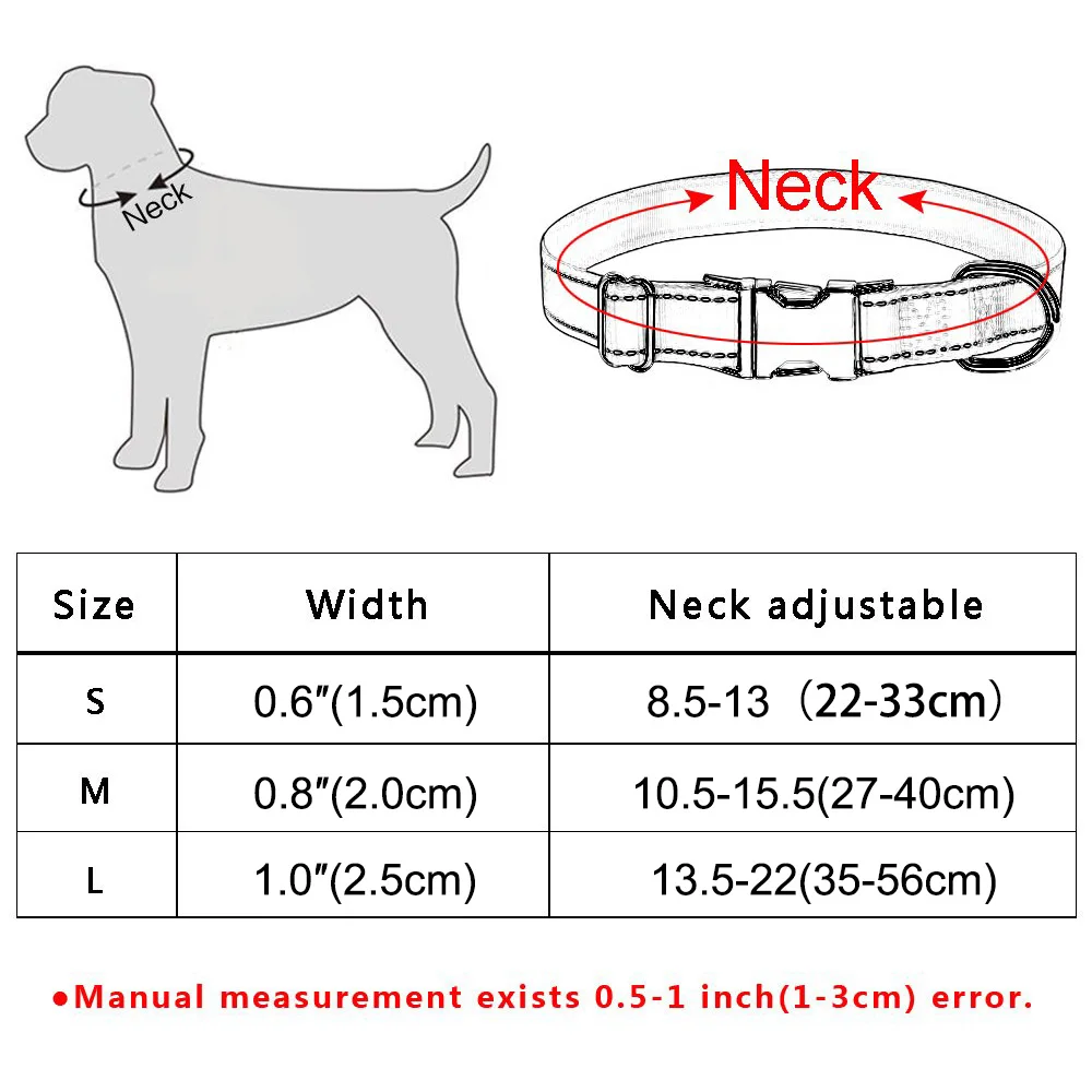 AiruiDog Personalized Dog Collar Soft Padded Leather Durable Name Engraved Boy Girl Dogs