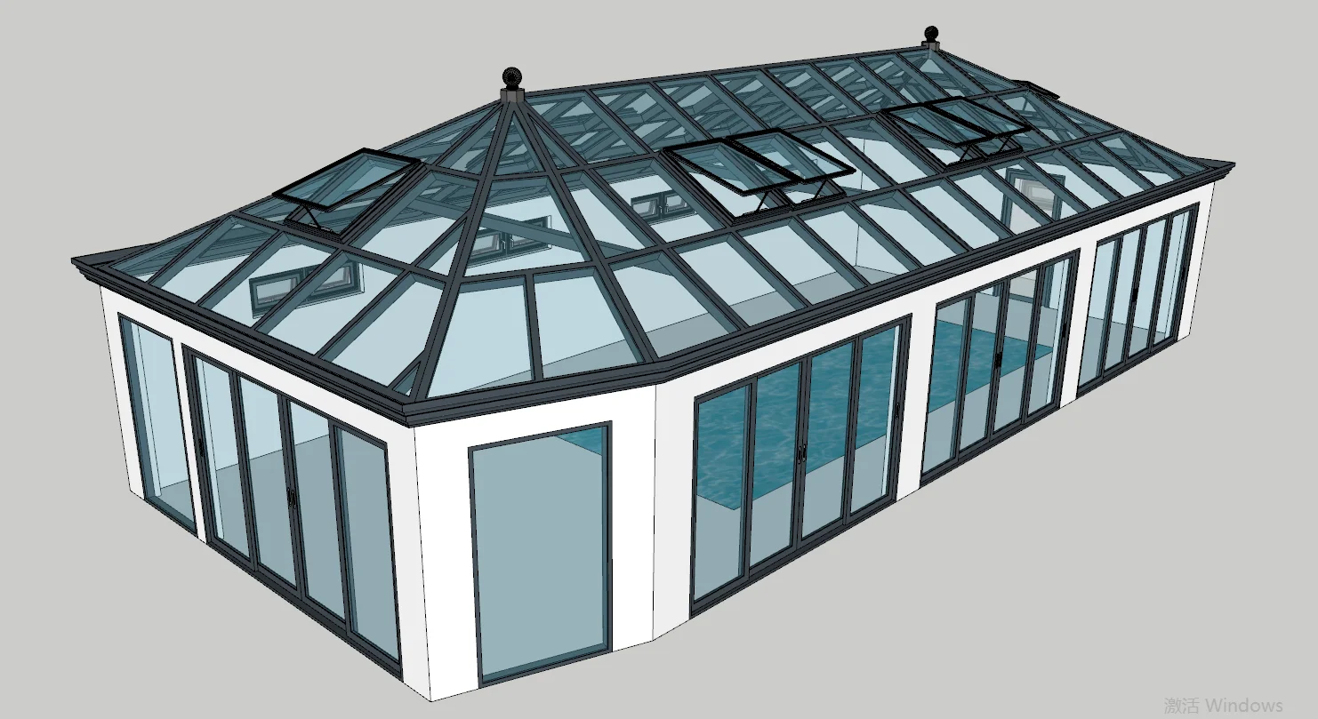 Aluminium Frame Structure Sunroom with Laminated Glass Window/ Aluminum Door and Window Sunroom