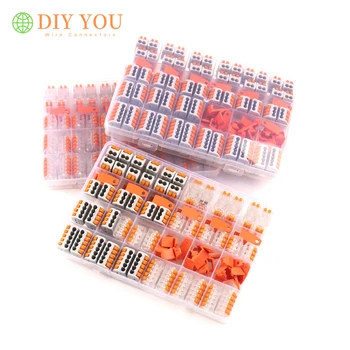 

Mixed Boxed universal Compact Wire Connector 222-412 TYPE Conductor Wiring Connection Terminal Block With fixing Accessories