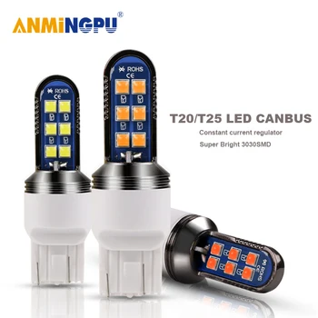 

ANMINGPU 2x Signal Lamp 7443 W21/5W Led T20 W21W W21 7440 3030SMD 3157 P27/7W LED T25 3156 P27W Brake Lights Turn Signal Lights