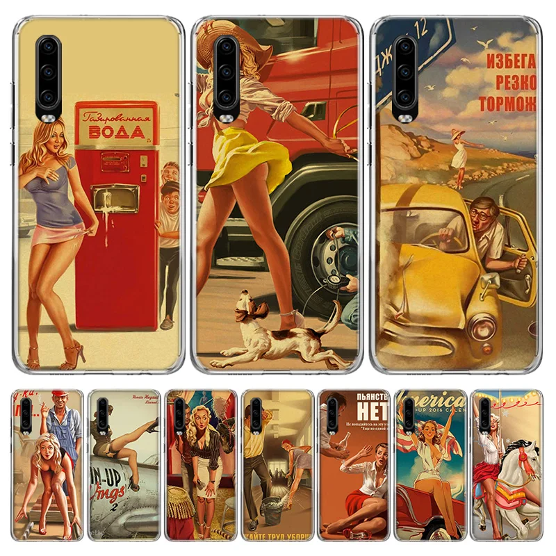 WW2 Sexy Pin up Girl Vintege For Xiaomi Redmi Note 10 10S 9 9S 8 8T 11S 11T 11 Pro 5G 7 Phone Case 9T 9C 9A 8A 7A Fundas Cover C |