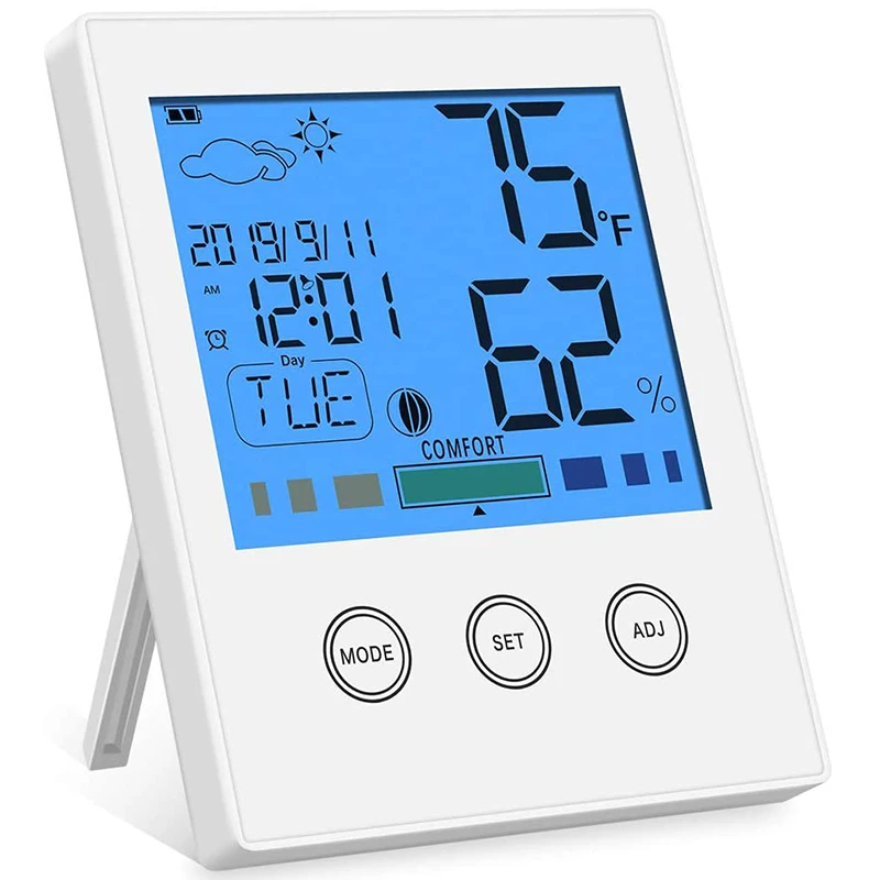 Termometr pokojowy higrometr cyfrowy temperatura i Monitor wilgotności  pokój wilgotnościomierz budzik dla domu, biura|Wilgotnościomierze| -  AliExpress