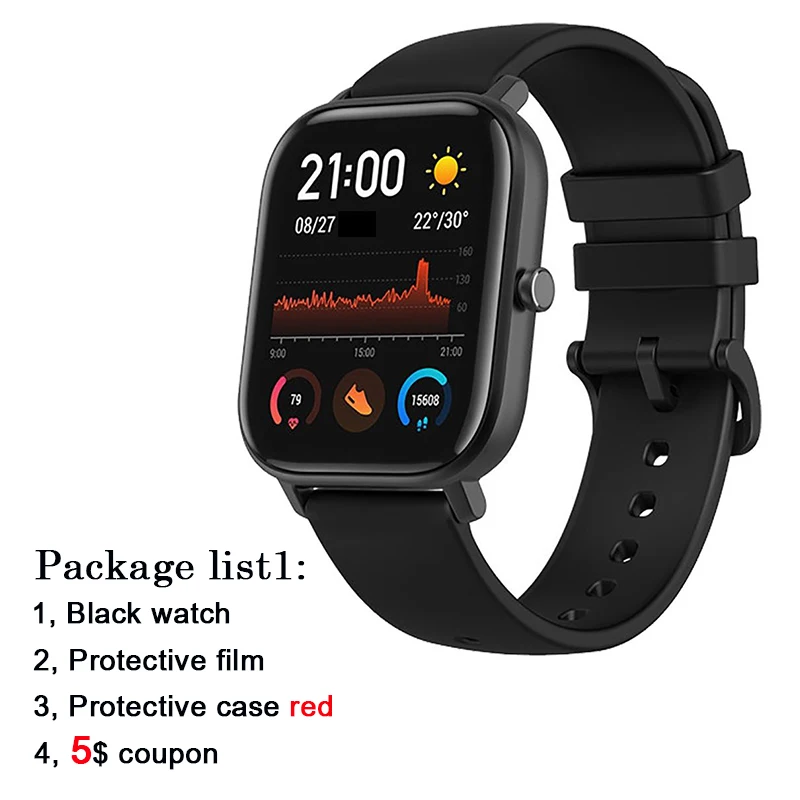  GTS English Version Amazfit GTS Smart Watch 1.65“ Retina Display 5ATM Waterproof Smartwatch 14Days  - 4000308198897