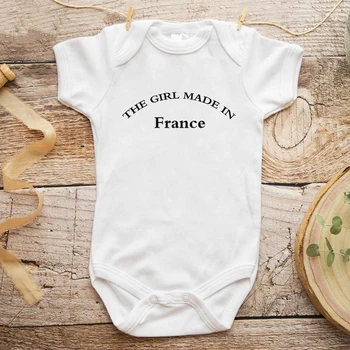 Mameluco para bebé Niña, mono estético informal para bebé con estampado de letras hecho en Francia, Ropa para bebé de una pieza