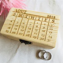 Личный календарь деревянная коробочка для кольца на заказ свадебные подарки держатель коробка Unqiue помолвка Свадебная вечеринка для подарка поставки