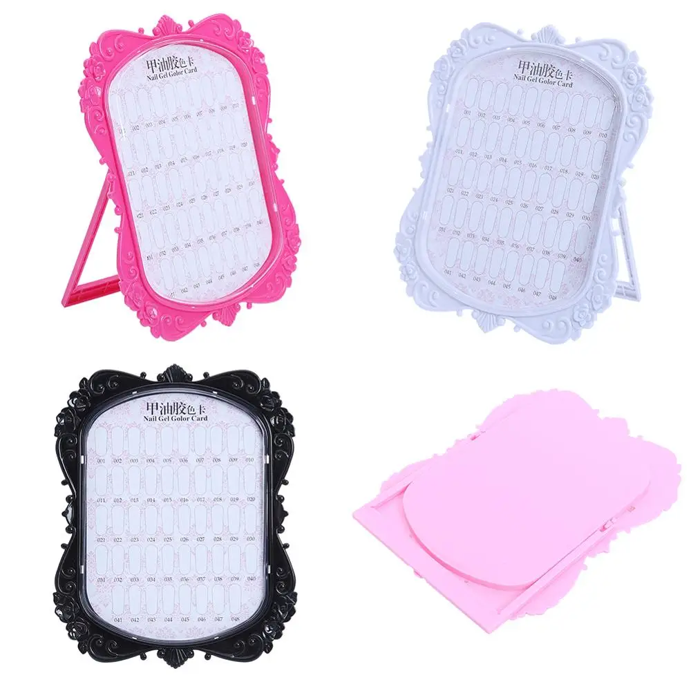 

Elegant Nail Gel Polish Color Card Display Shelf Stand Double-sided Flower Pattern Manicure Nail Art Tool