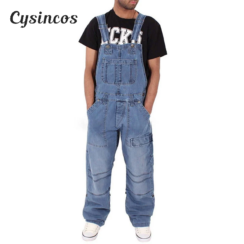 CYSINCOS мужские рваные джинсы модные комбинезоны потертые джинсовые на лямках для