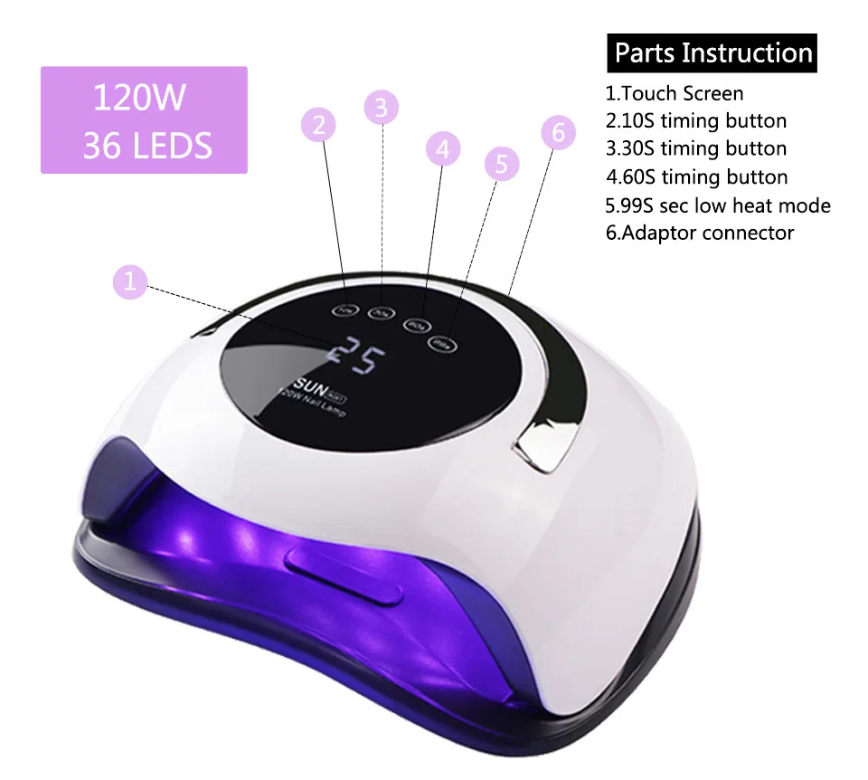 Leds para Manicure Secador de Secagem Ajuste do Sensor Conduziu a Lâmpada do Unha com 36 Pces Unha Rápida Lâmpada Tempo Automático Manicure Ferramentas uv Gel 13 secador de secagem rápida prego lâmpada tempo