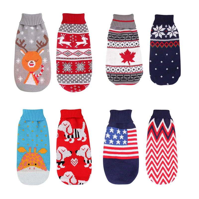 

Winter Dog Coat Sweater Christmas Clothes Warm Soft Knitting Pet Dog Vest Sweater For Small Medium Dogs Chihuahua Yorkshire