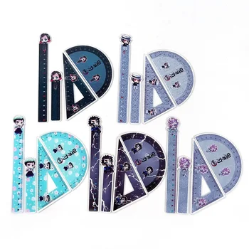 

4Pcs/Set Anime Demon Slayer: Kimetsu No Yaiba Cosplay Ruler Set Measuring Scale Students Cartoon Measure Ruler Gift For Kids
