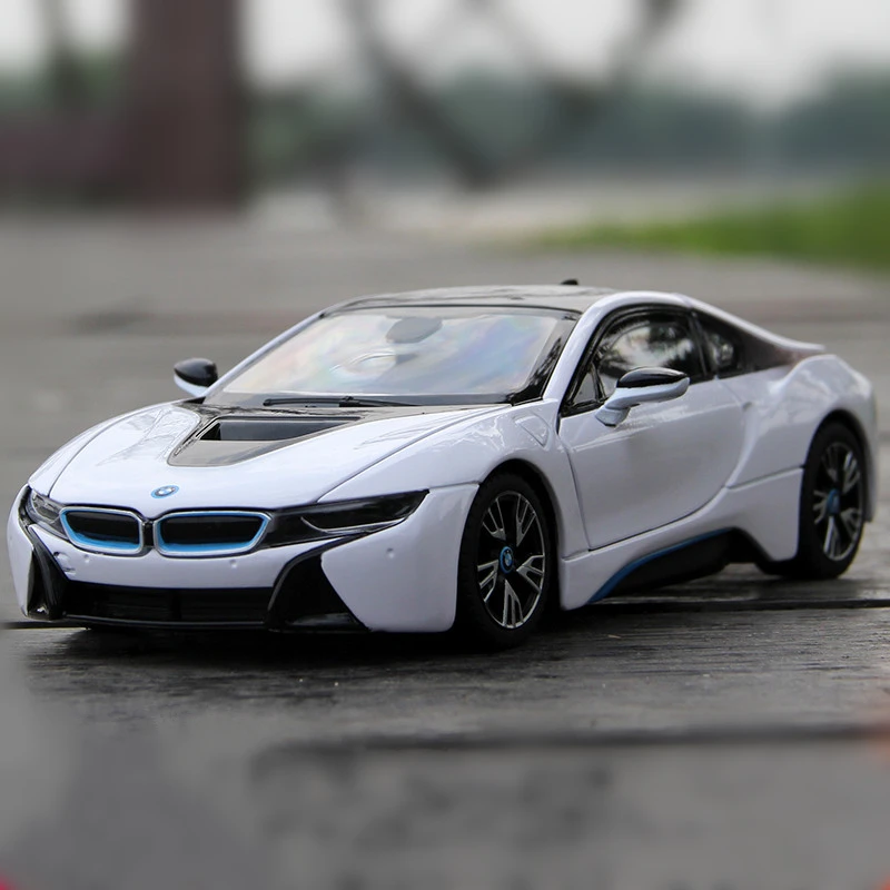 RASTAR 1:24 BMW I8 white alloy car model Diecasts & Toy Vehicles Collect gifts Non-remote control type transport toy