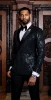 Shinny Sequin Black Mens Suits For Wedding 2 Pieces Set Customized Groom Tuxedos Slim Fit Male Prom Blazer Terno Masculino 2