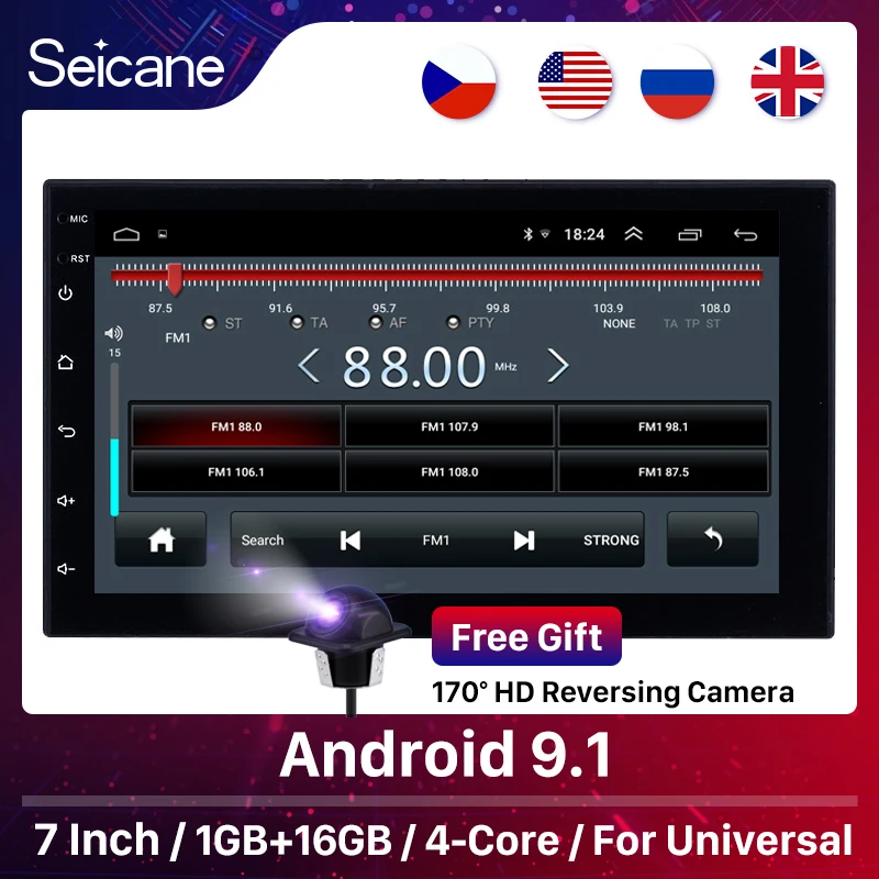 Seicane Universal RAM 1GB+ROM 16GB Android 9.1 For NISSAN TOYOTA VW Hyundai Suzuki Honda Car Autostereo 7&quot GPS Multimedia Player |