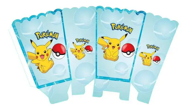 Pokemon Birthday Party Decorations Pikachu Foil Balloons Disposable Tableware Plate Napkin Backdrop For Kids Boy Party Supplies Popcorn box 6pcs